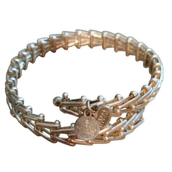 Alex Ani Vintage Sixty Six 66 Gypsy Wrap Silver Tone Link Bracelet Charm Jewelry - Picture 3 of 7